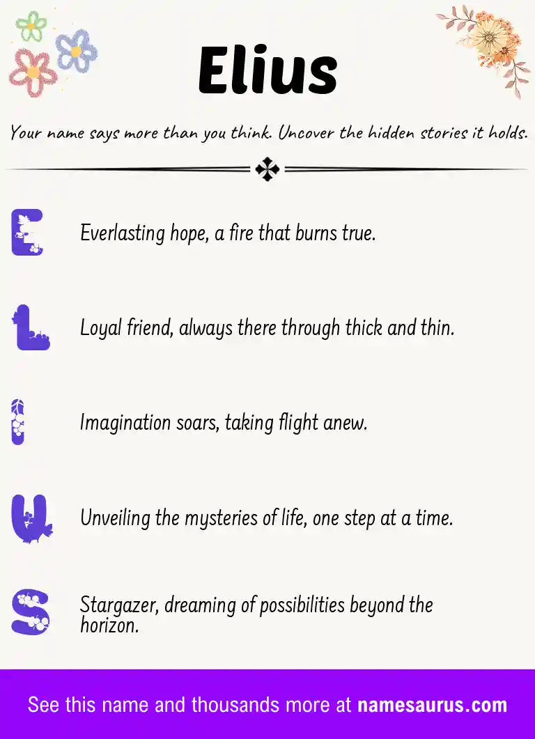 Acrostic poem about Elius.