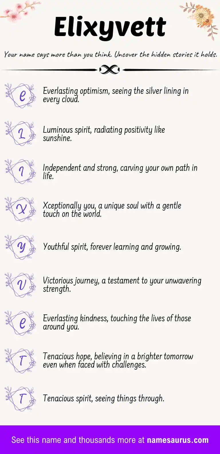 Acrostic poem about Elixyvett.