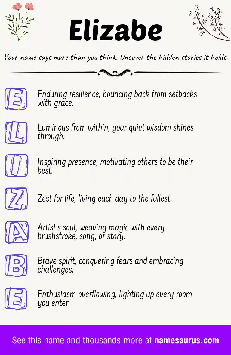 Acrostic poem about Elizabe.