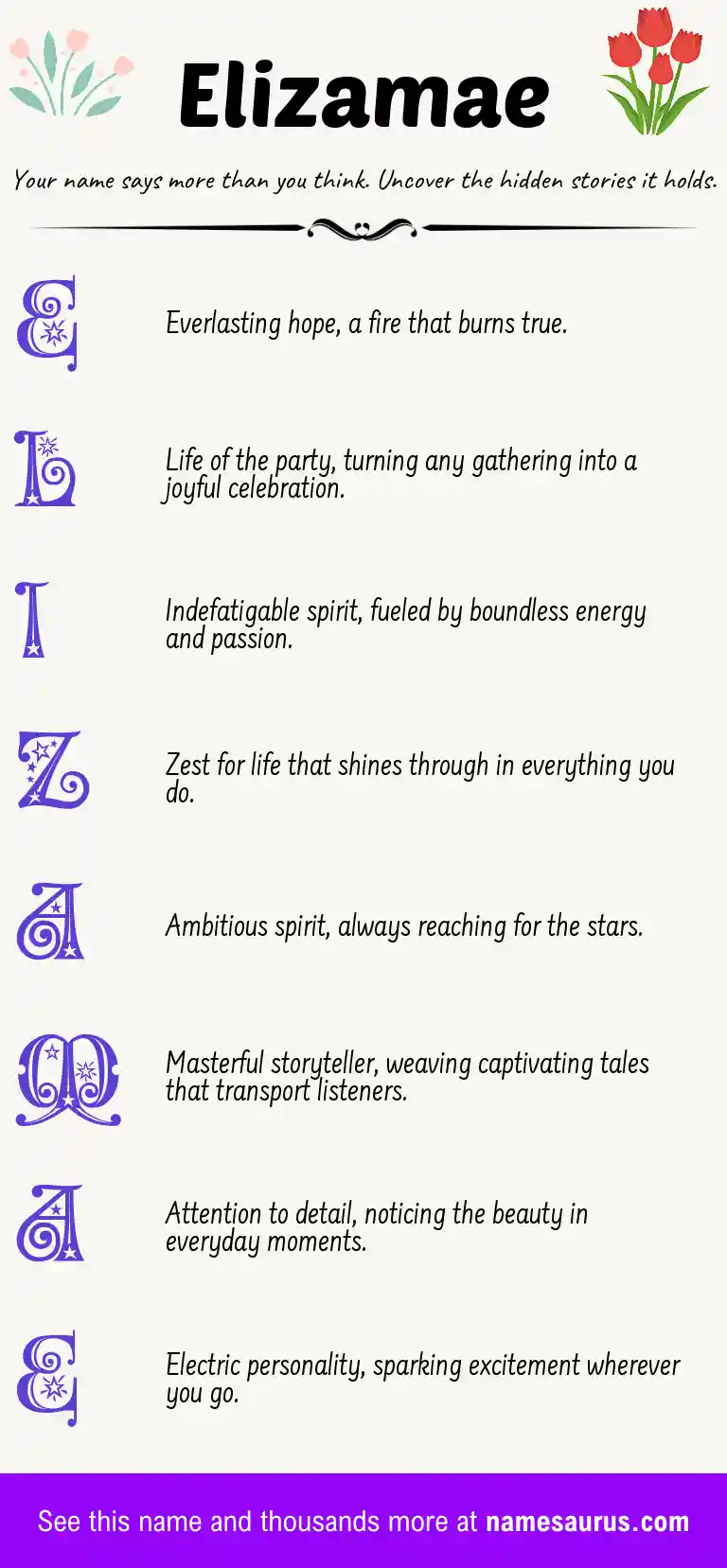 Acrostic poem about Elizamae.