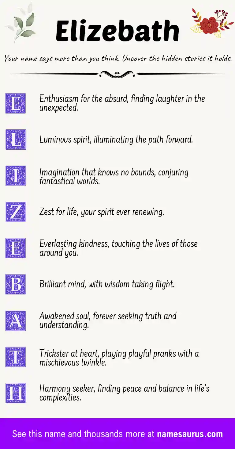 Acrostic poem about Elizebath.