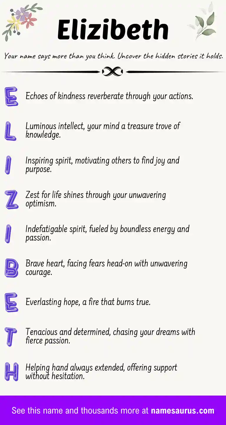 Acrostic poem about Elizibeth.