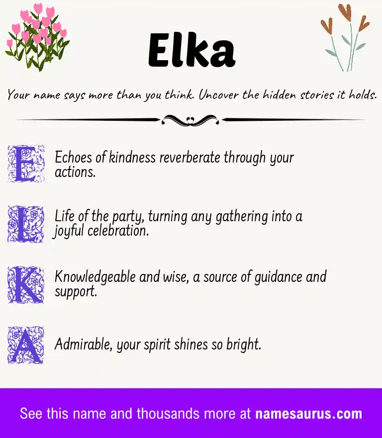 Acrostic poem about Elka.