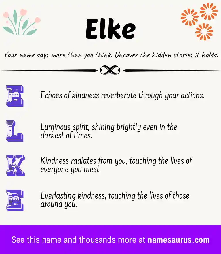 Acrostic poem about Elke.