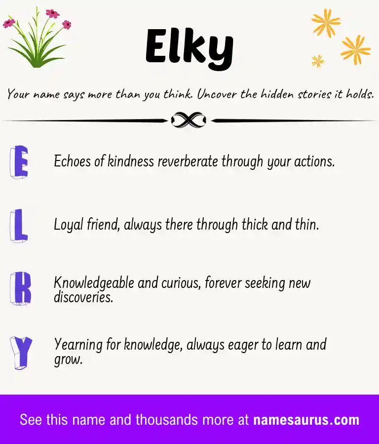 Acrostic poem about Elky.
