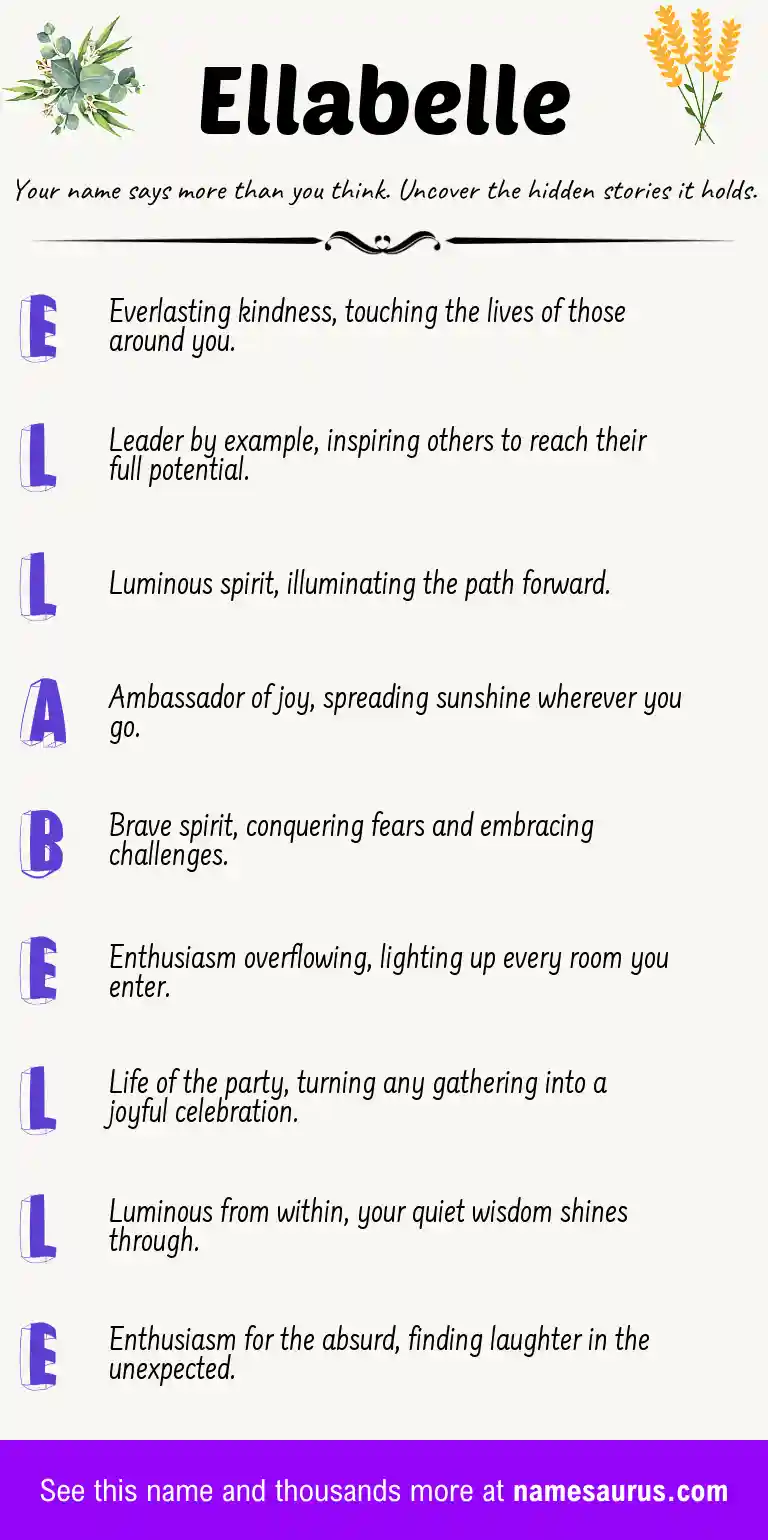 Acrostic poem about Ellabelle.