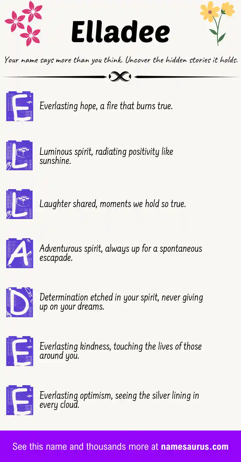 Acrostic poem about Elladee.