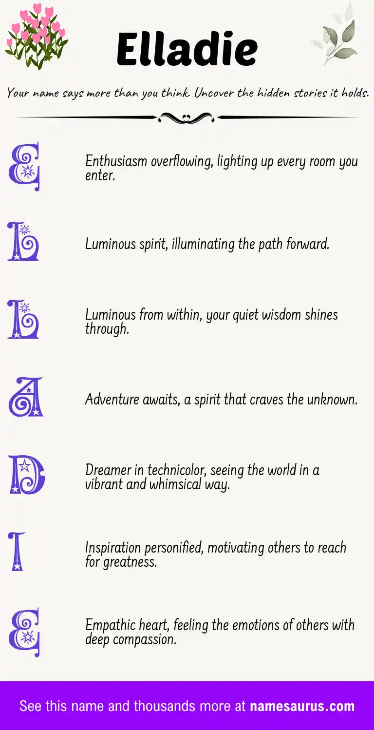 Acrostic poem about Elladie.