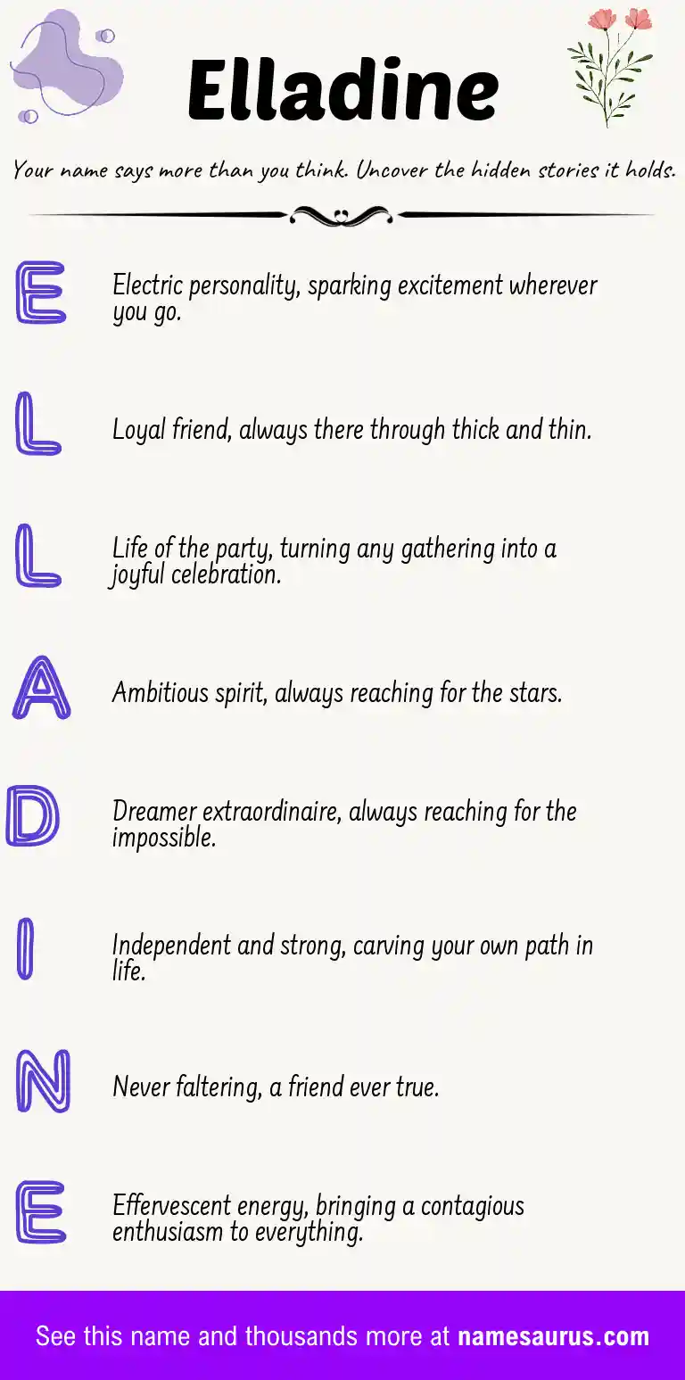 Acrostic poem about Elladine.
