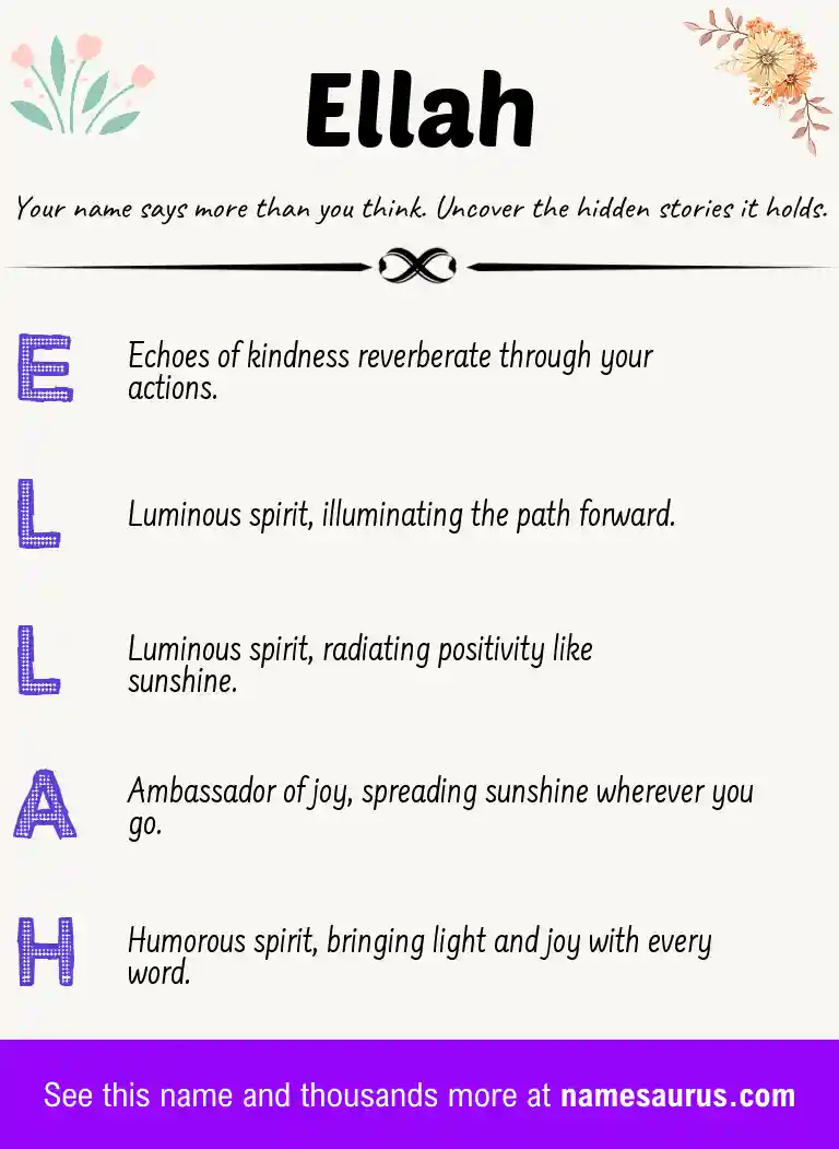 Acrostic poem about Ellah.