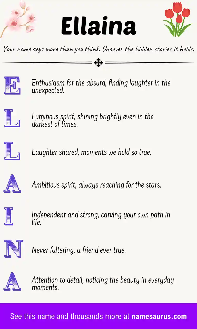 Acrostic poem about Ellaina.