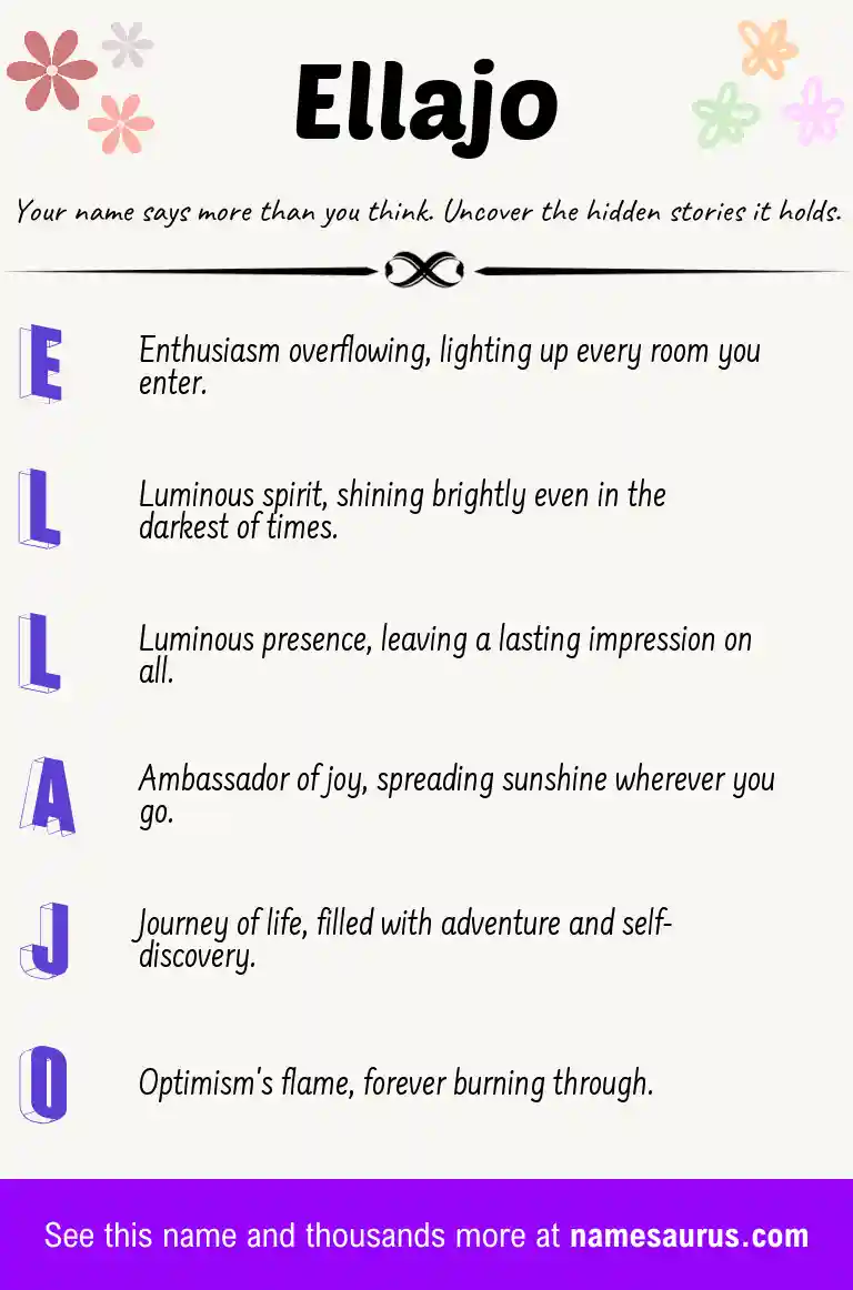 Acrostic poem about Ellajo.