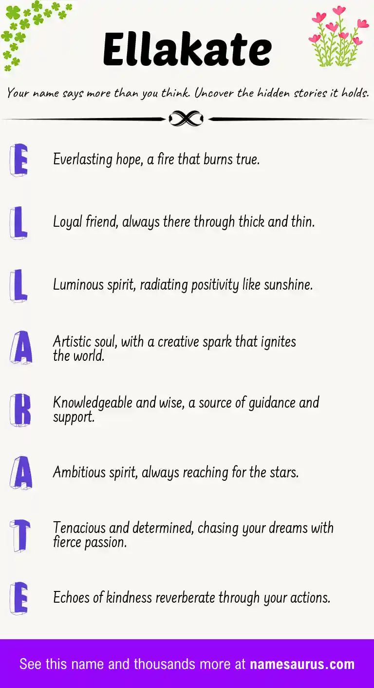 Acrostic poem about Ellakate.