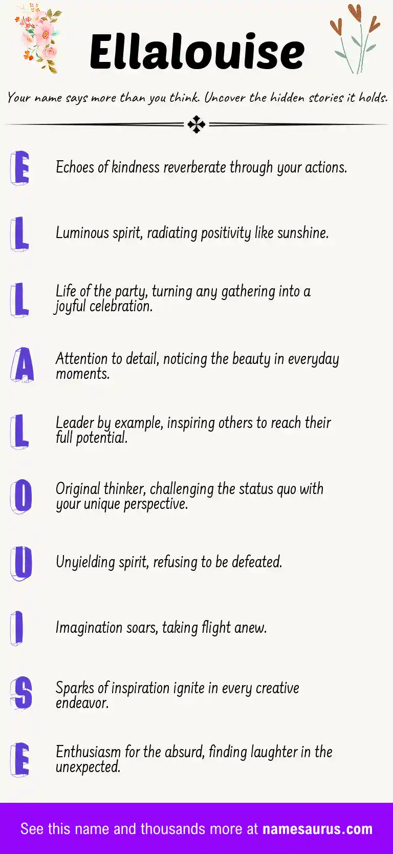 Acrostic poem about Ellalouise.