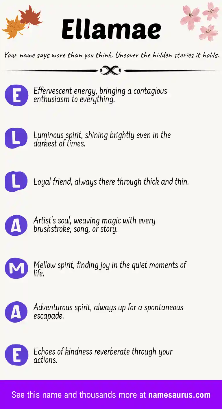 Acrostic poem about Ellamae.