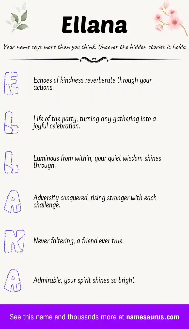 Acrostic poem about Ellana.