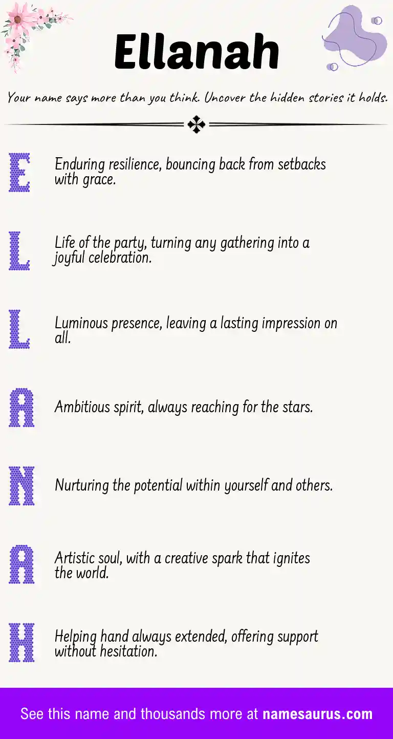 Acrostic poem about Ellanah.