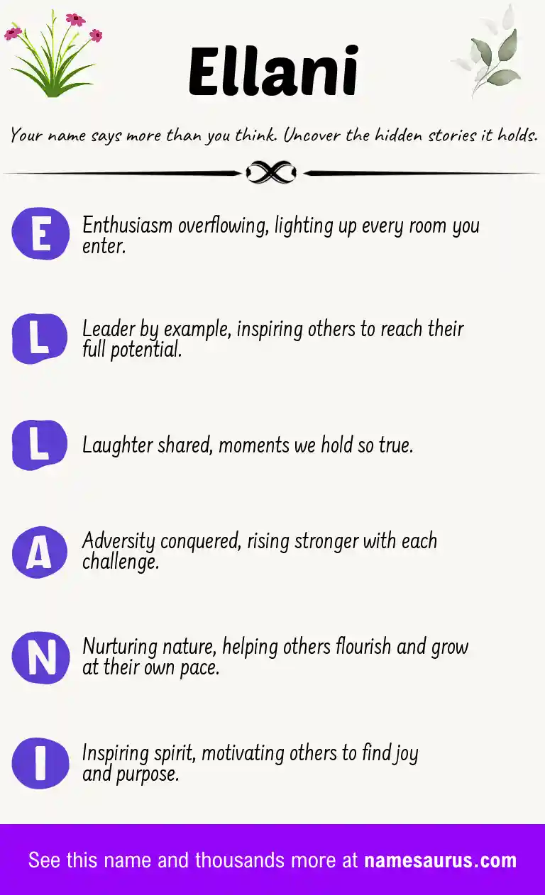 Acrostic poem about Ellani.