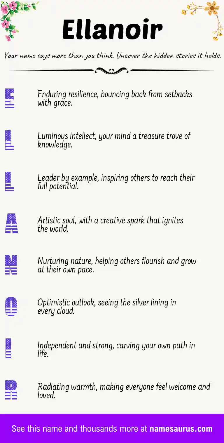 Acrostic poem about Ellanoir.