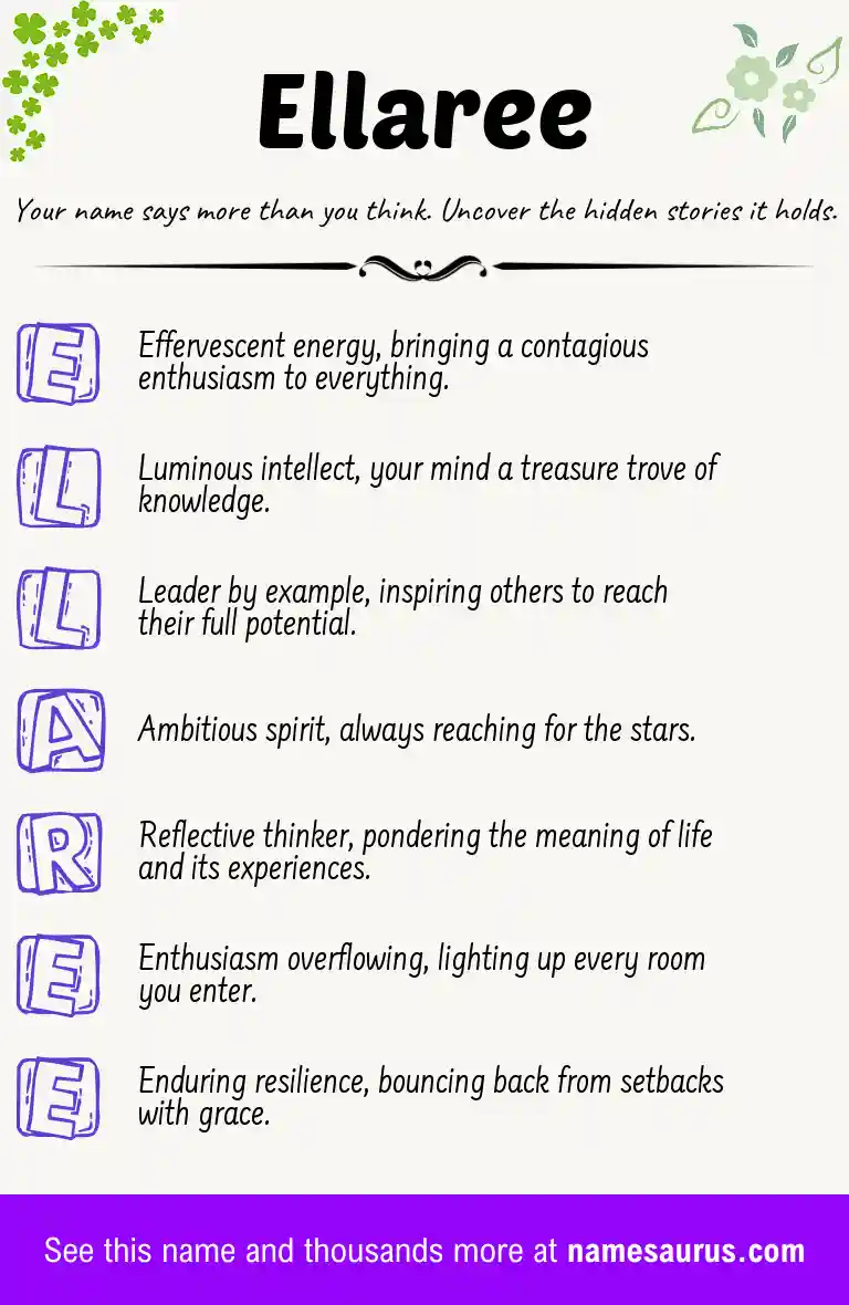 Acrostic poem about Ellaree.