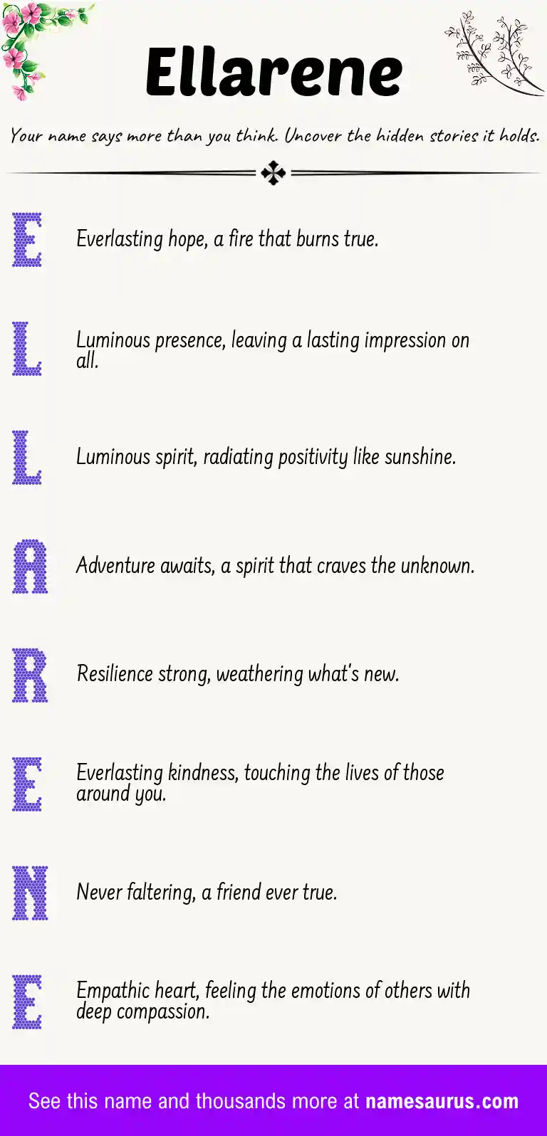 Acrostic poem about Ellarene.