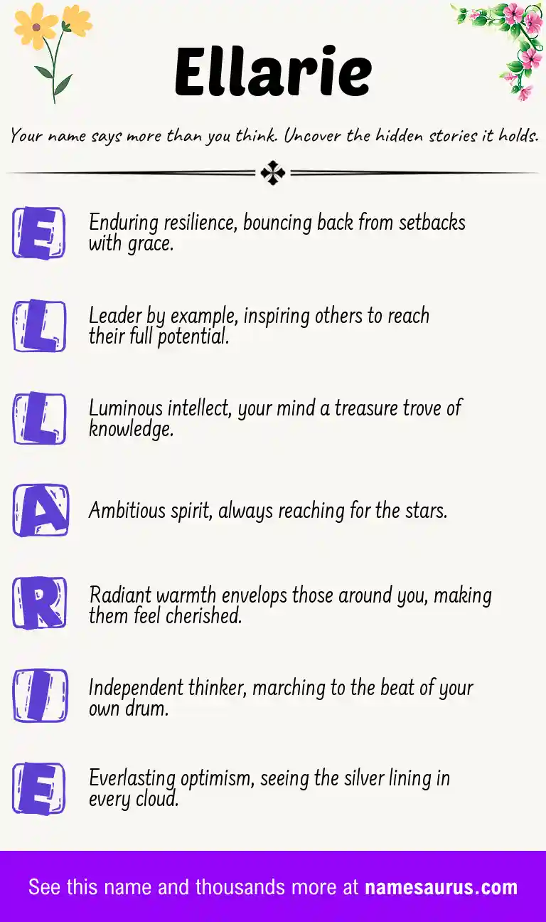 Acrostic poem about Ellarie.