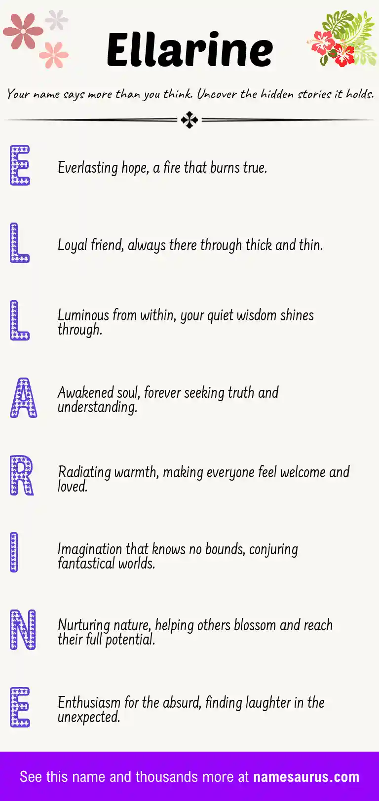 Acrostic poem about Ellarine.