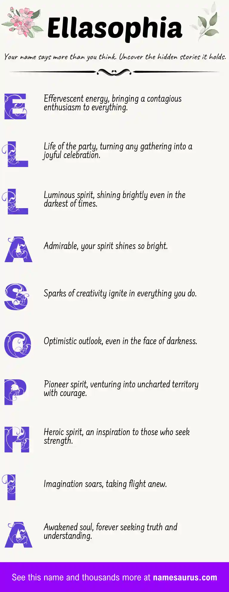 Acrostic poem about Ellasophia.