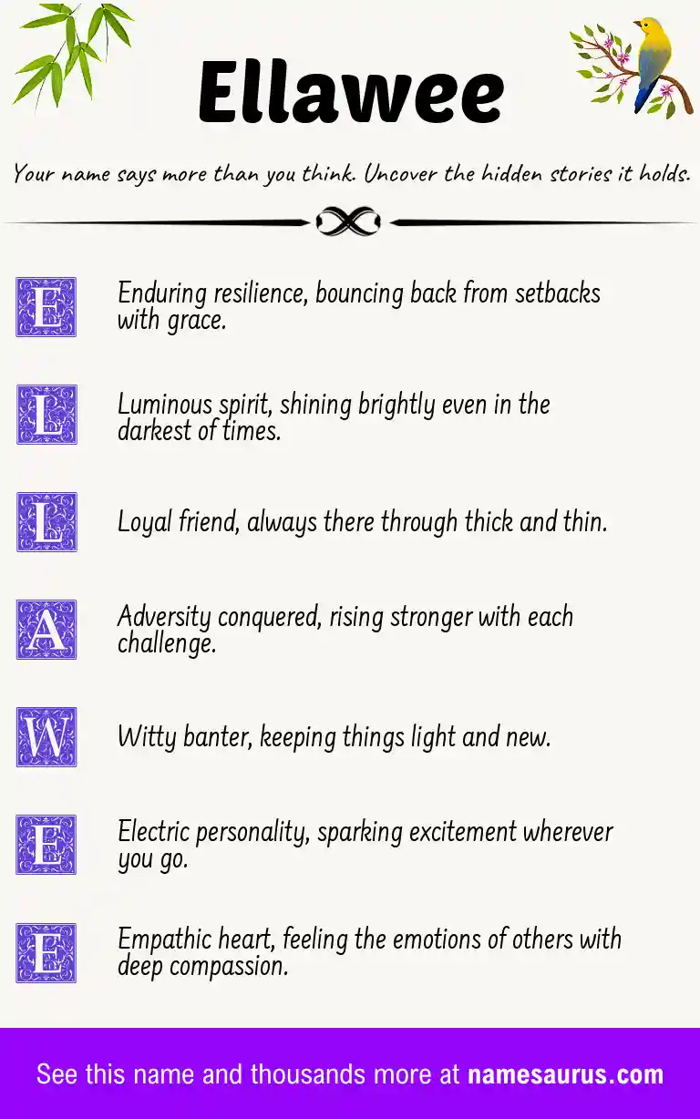 Acrostic poem about Ellawee.