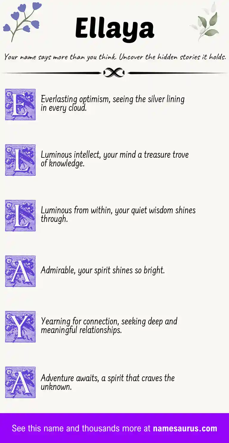 Acrostic poem about Ellaya.