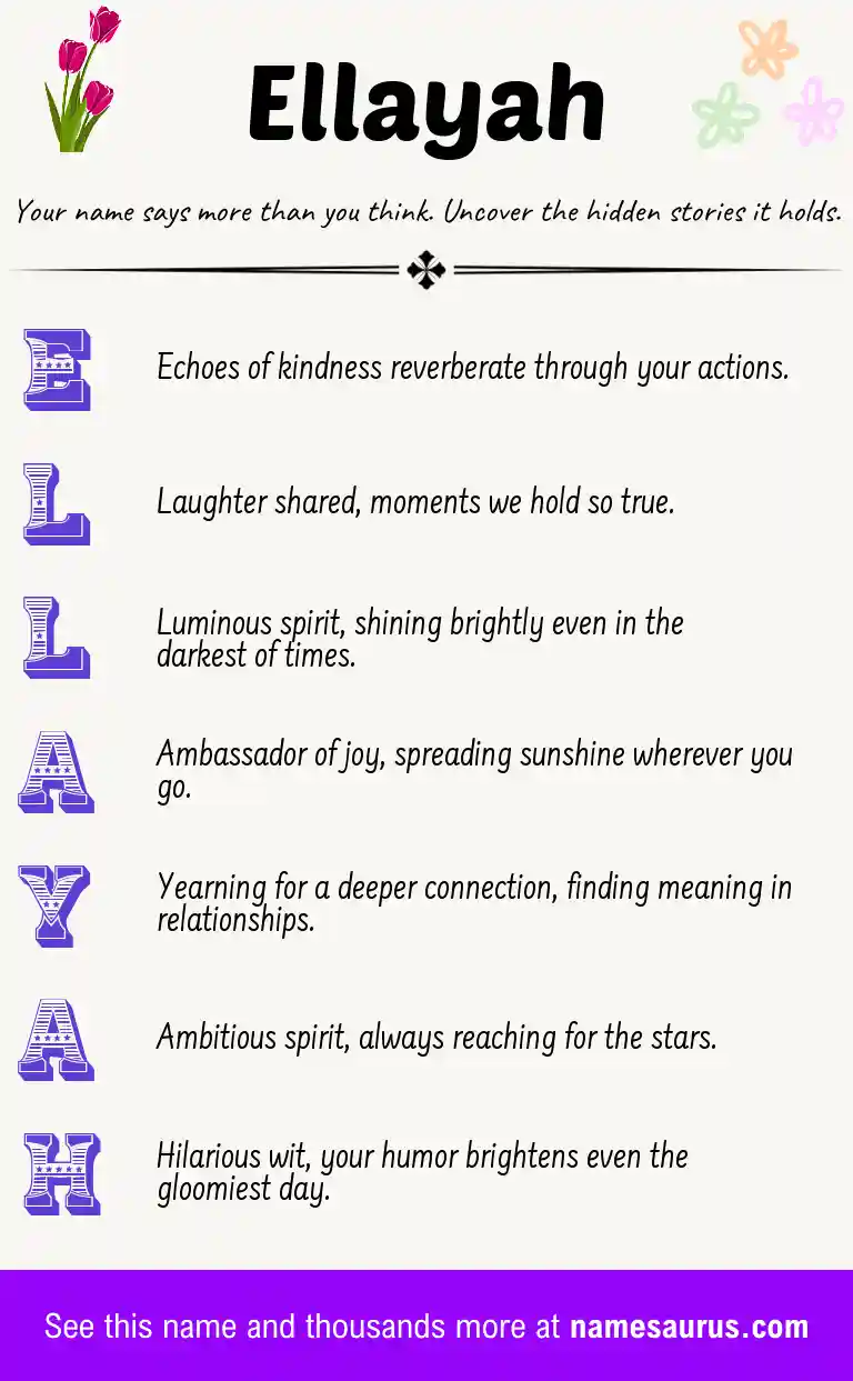 Acrostic poem about Ellayah.