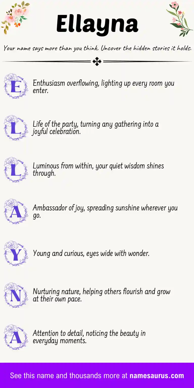 Acrostic poem about Ellayna.
