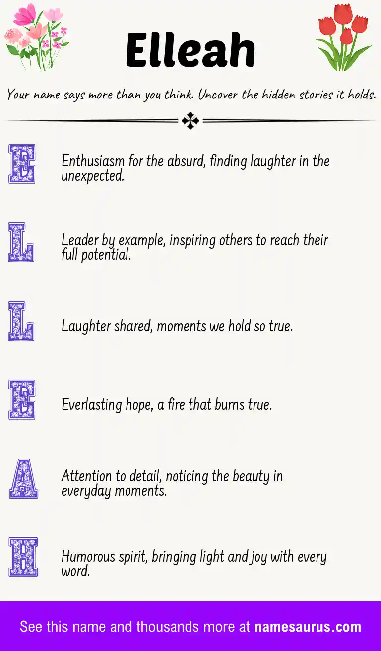 Acrostic poem about Elleah.
