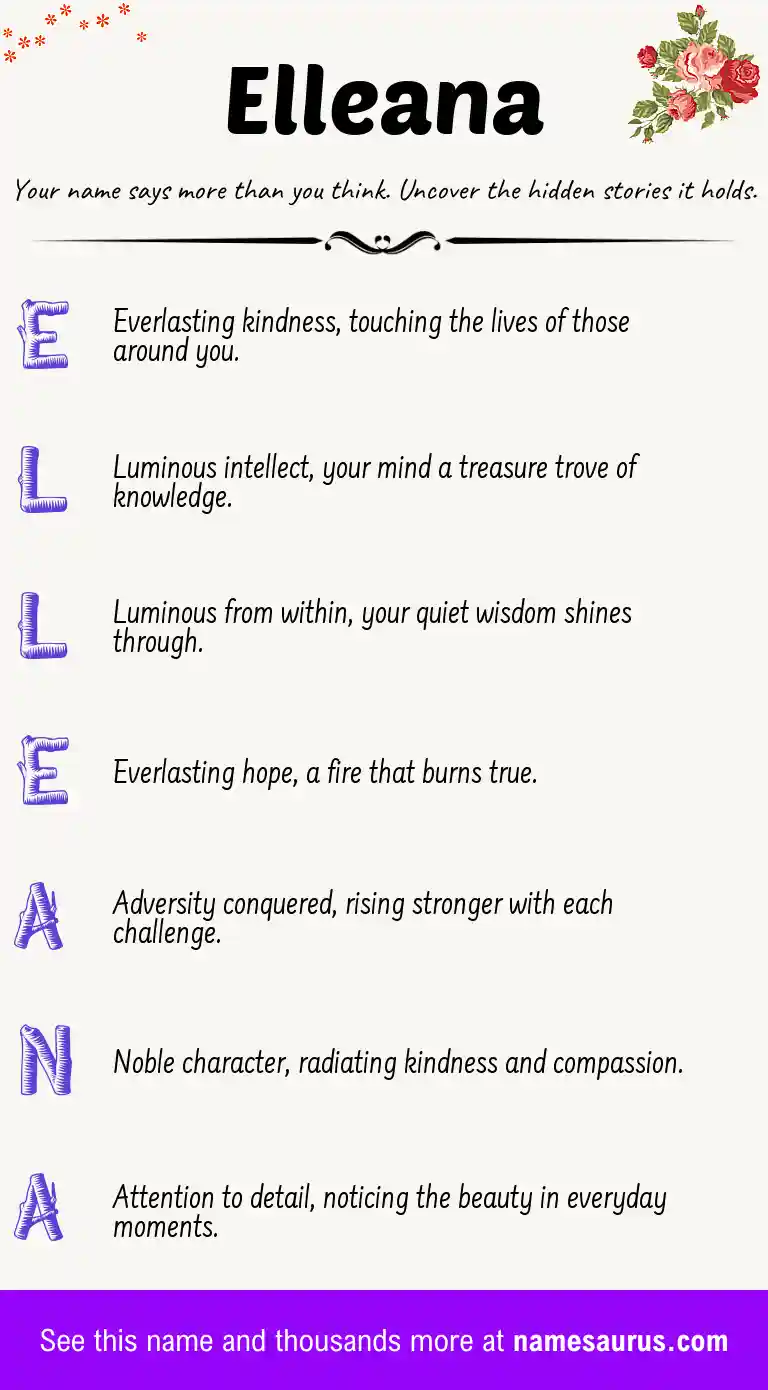 Acrostic poem about Elleana.