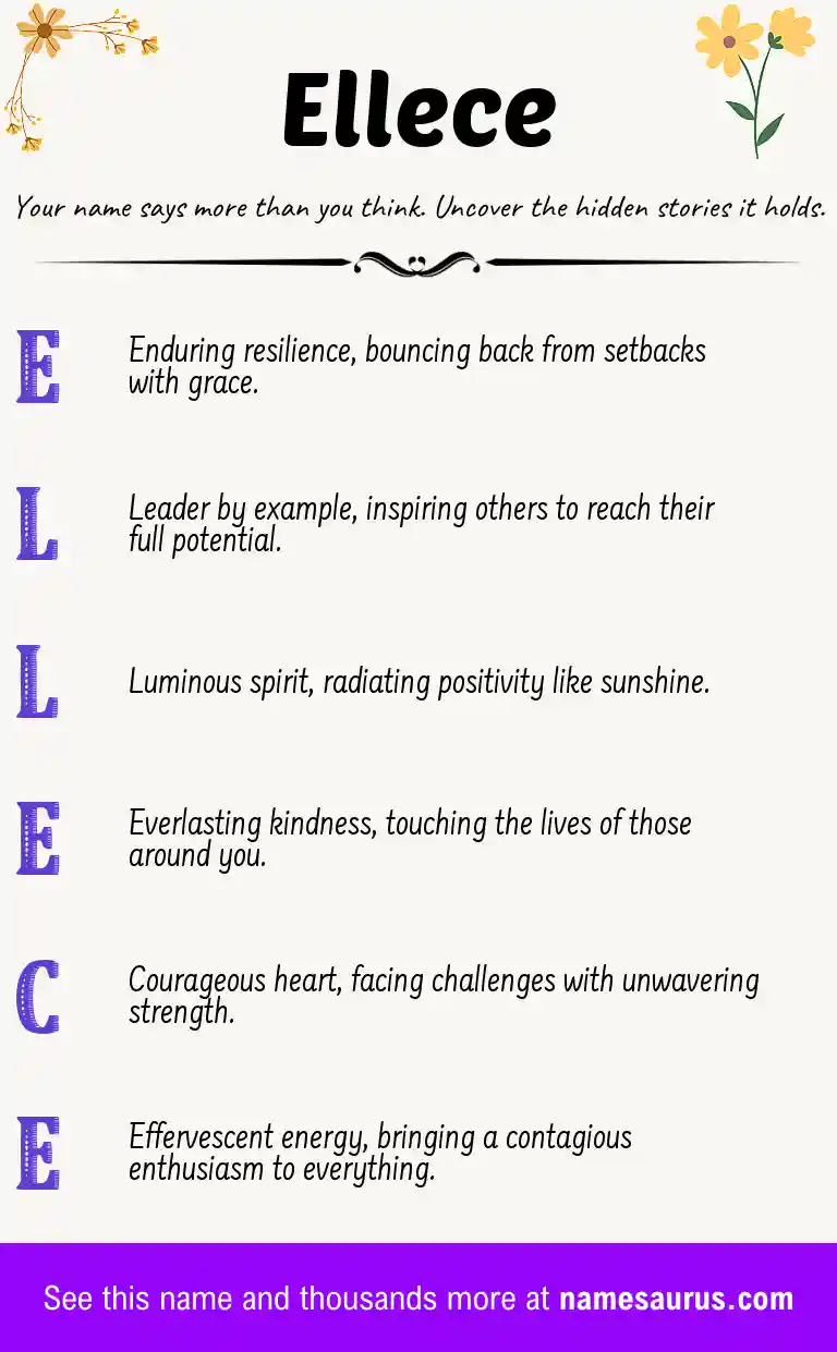 Acrostic poem about Ellece.