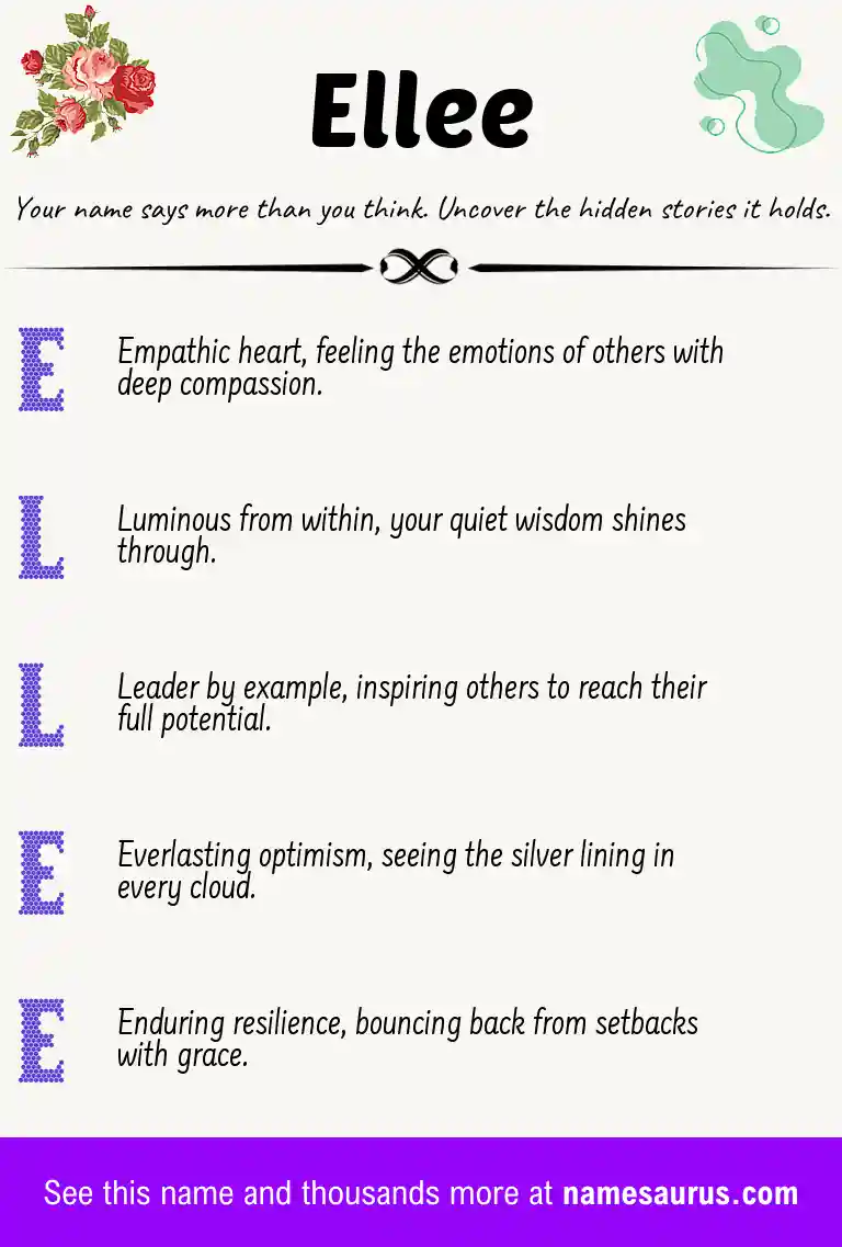 Acrostic poem about Ellee.