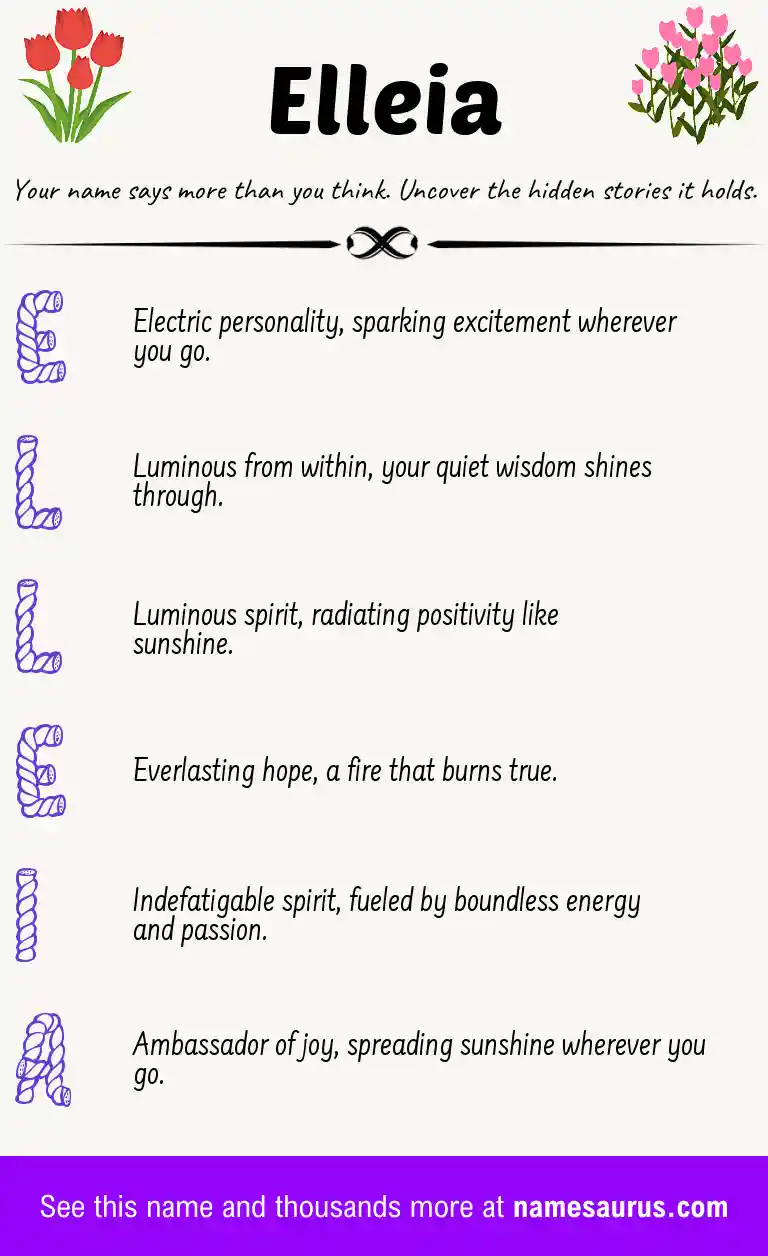 Acrostic poem about Elleia.