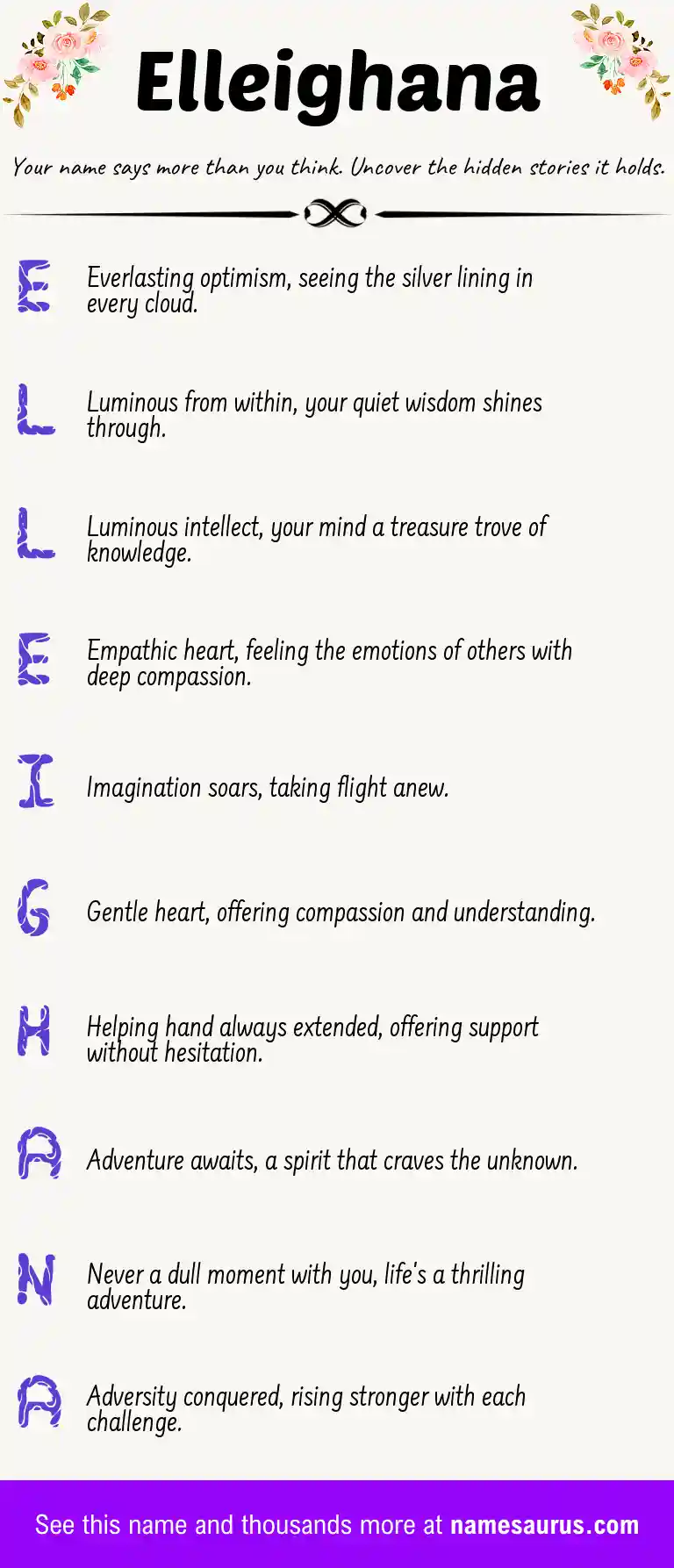 Acrostic poem about Elleighana.