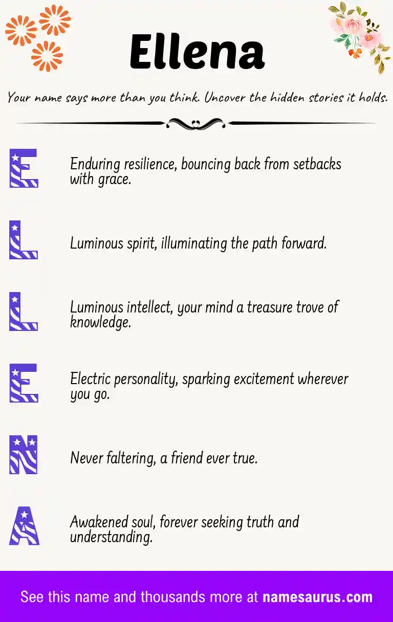 Acrostic poem about Ellena.