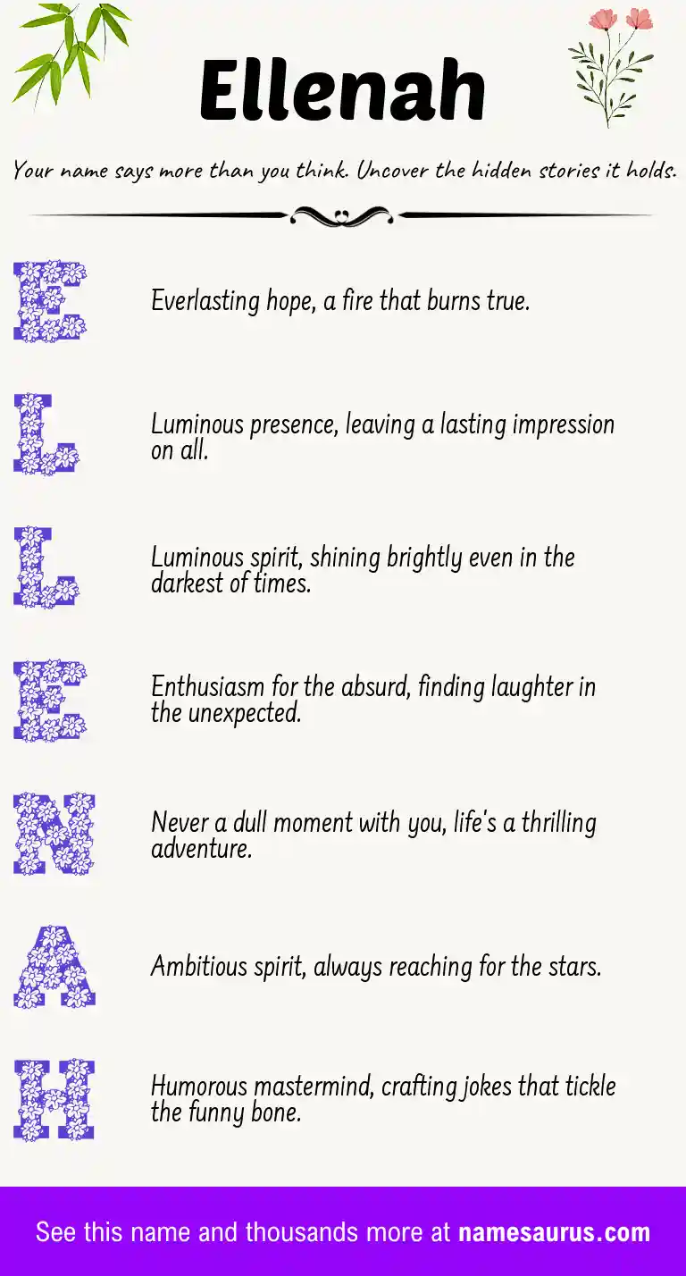 Acrostic poem about Ellenah.