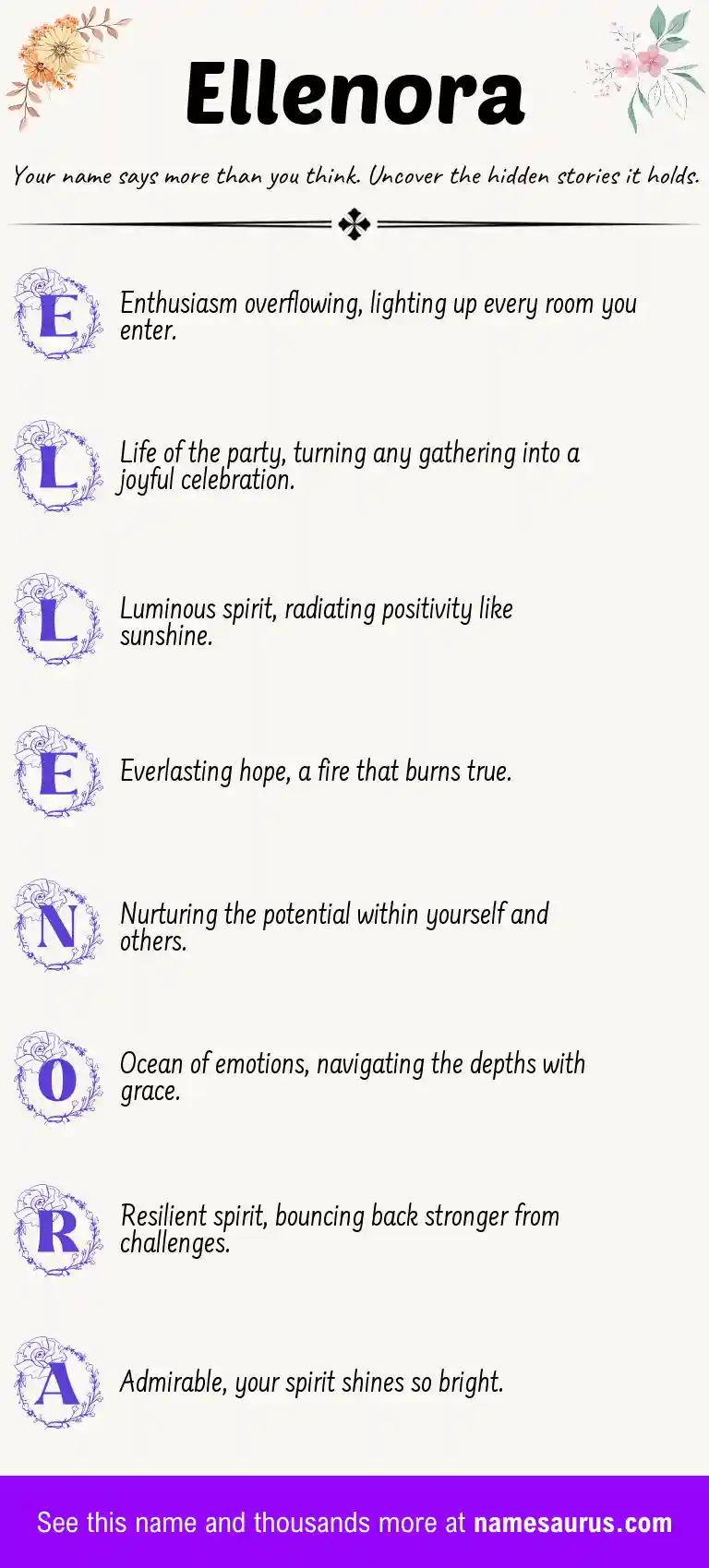 Acrostic poem about Ellenora.