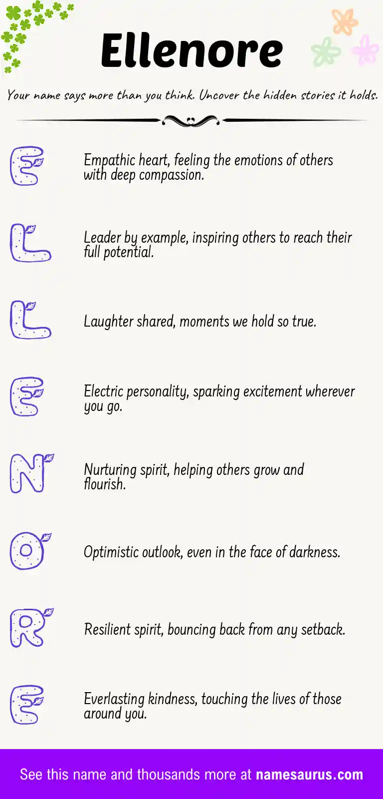 Acrostic poem about Ellenore.