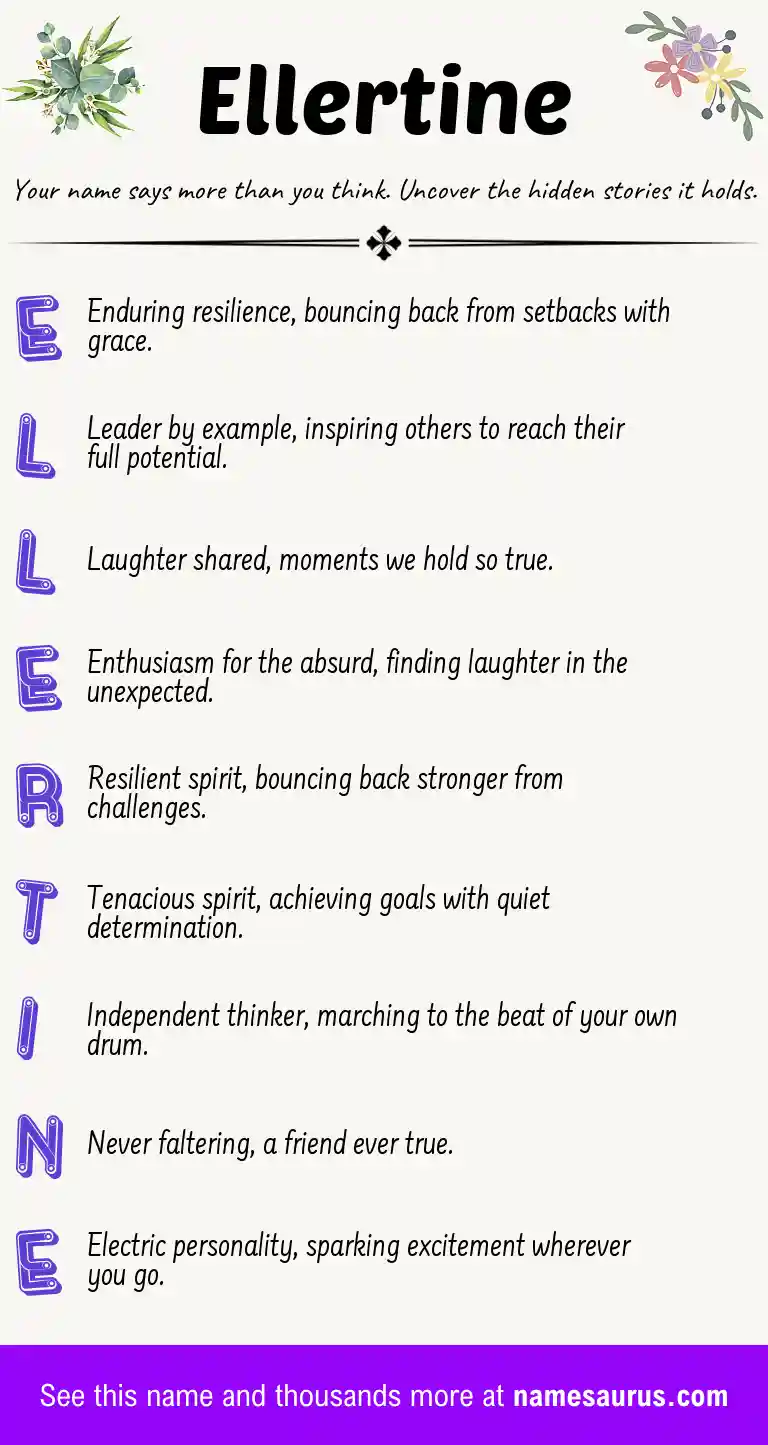 Acrostic poem about Ellertine.