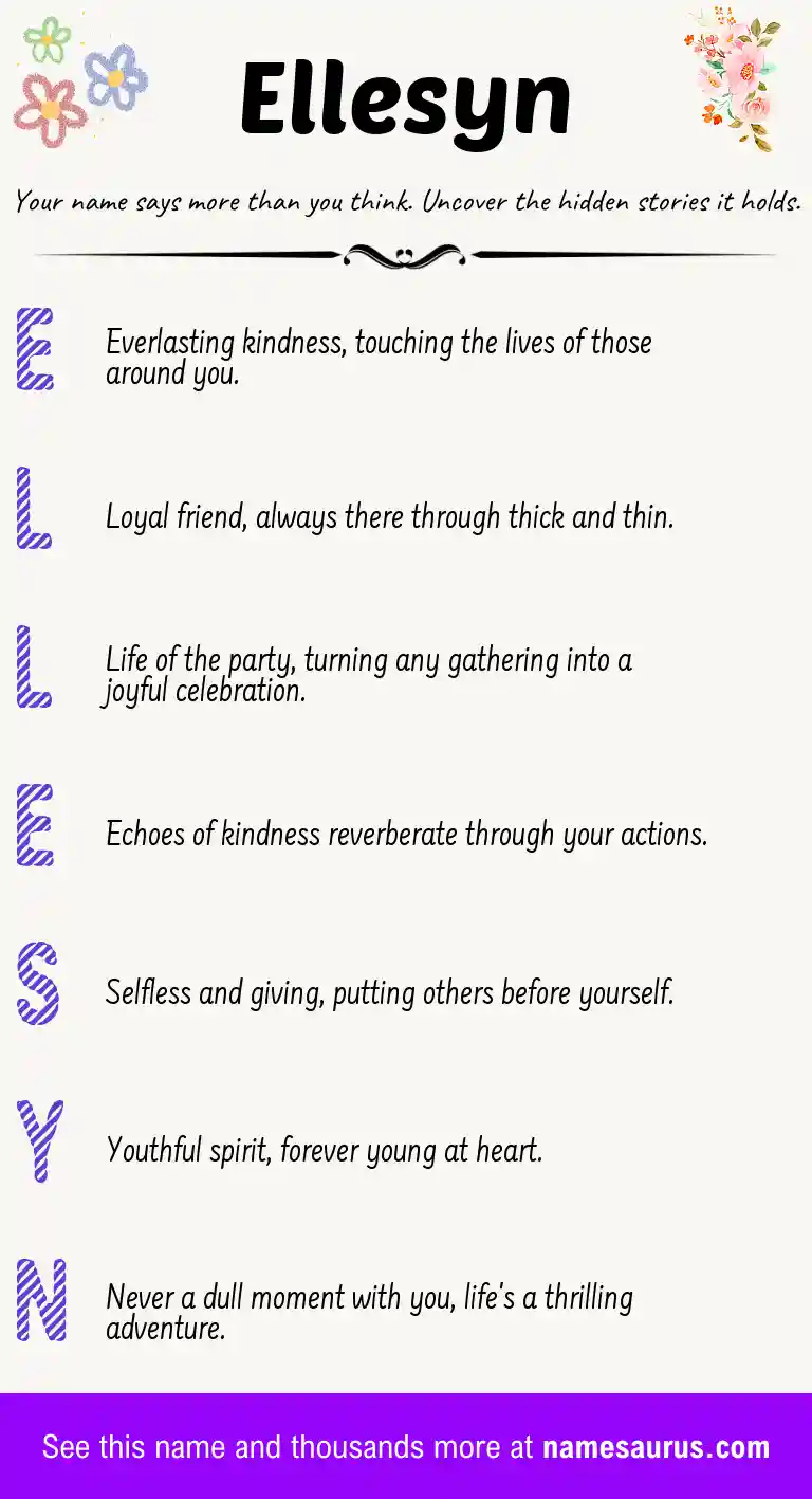 Acrostic poem about Ellesyn.