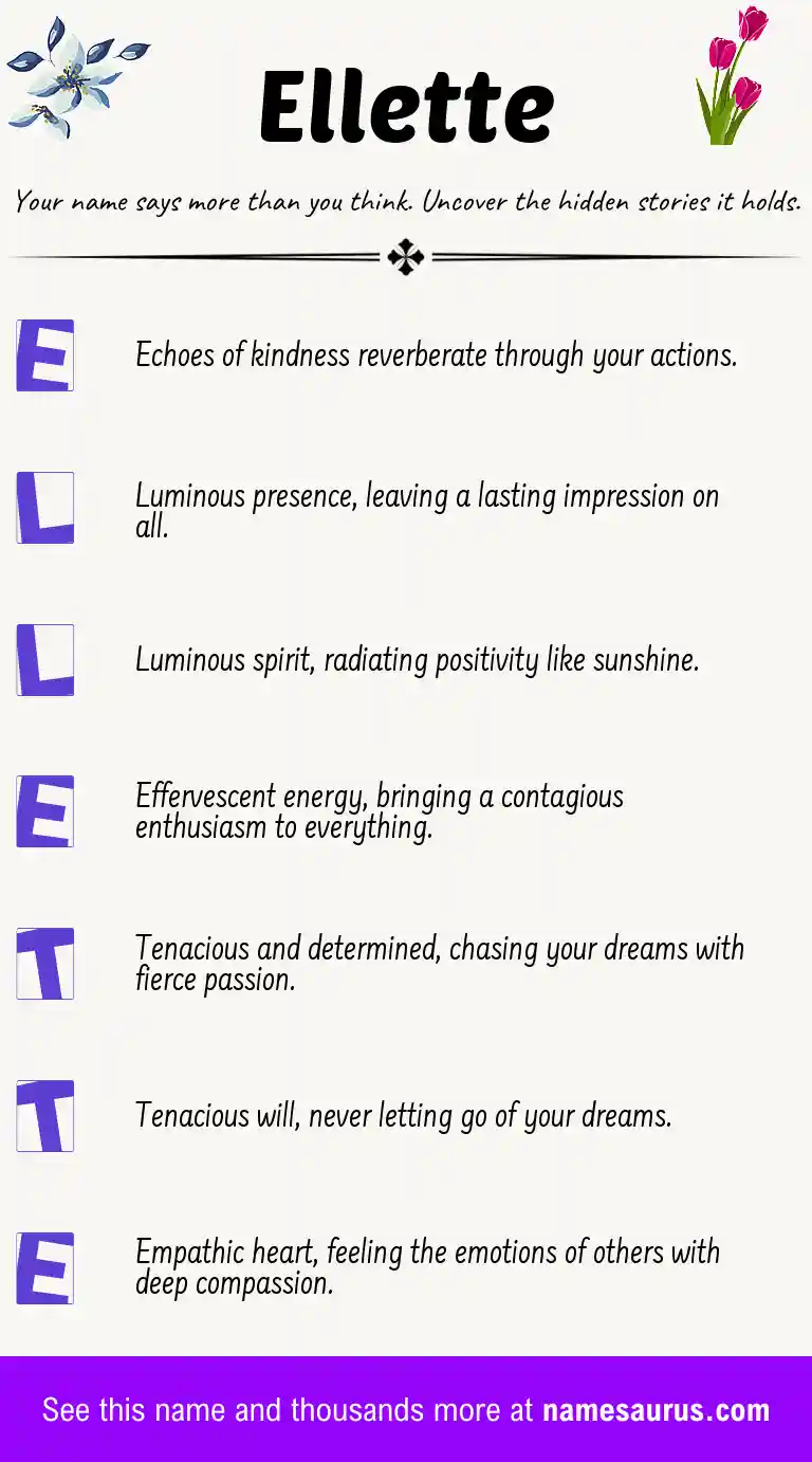 Acrostic poem about Ellette.