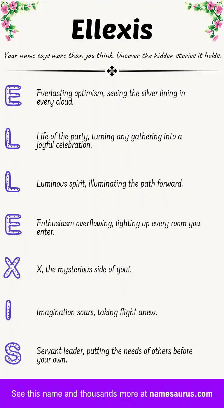 Acrostic poem about Ellexis.