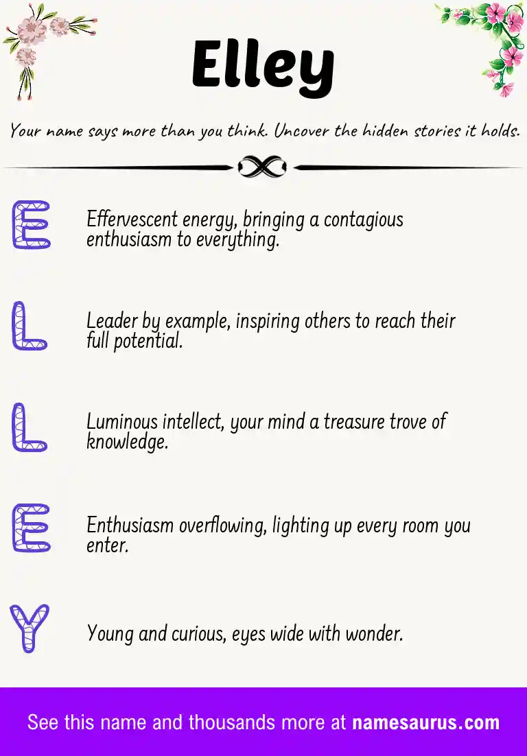 Acrostic poem about Elley.