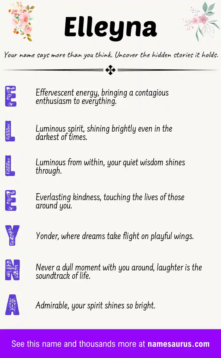 Acrostic poem about Elleyna.