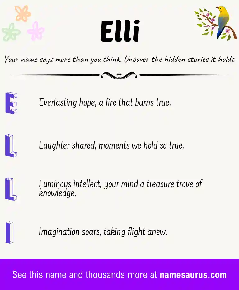 Acrostic poem about Elli.