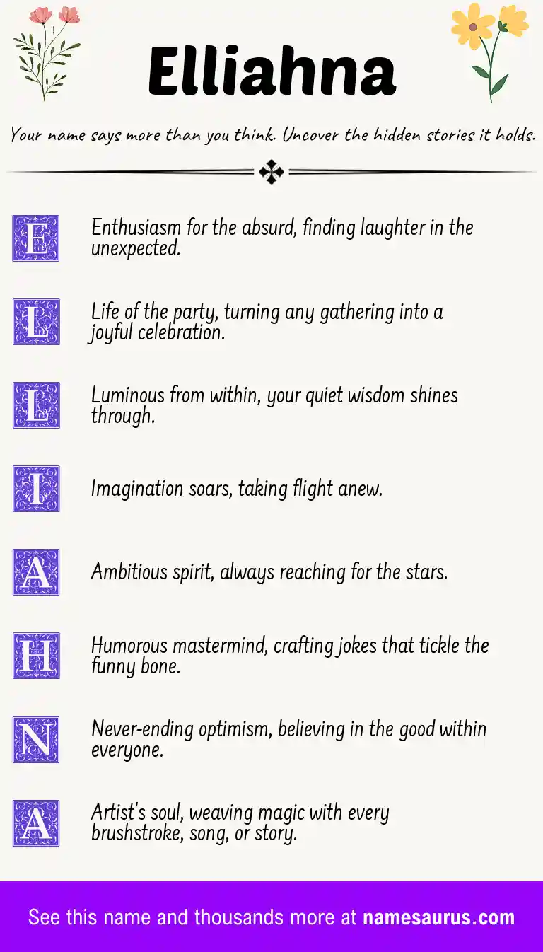 Acrostic poem about Elliahna.